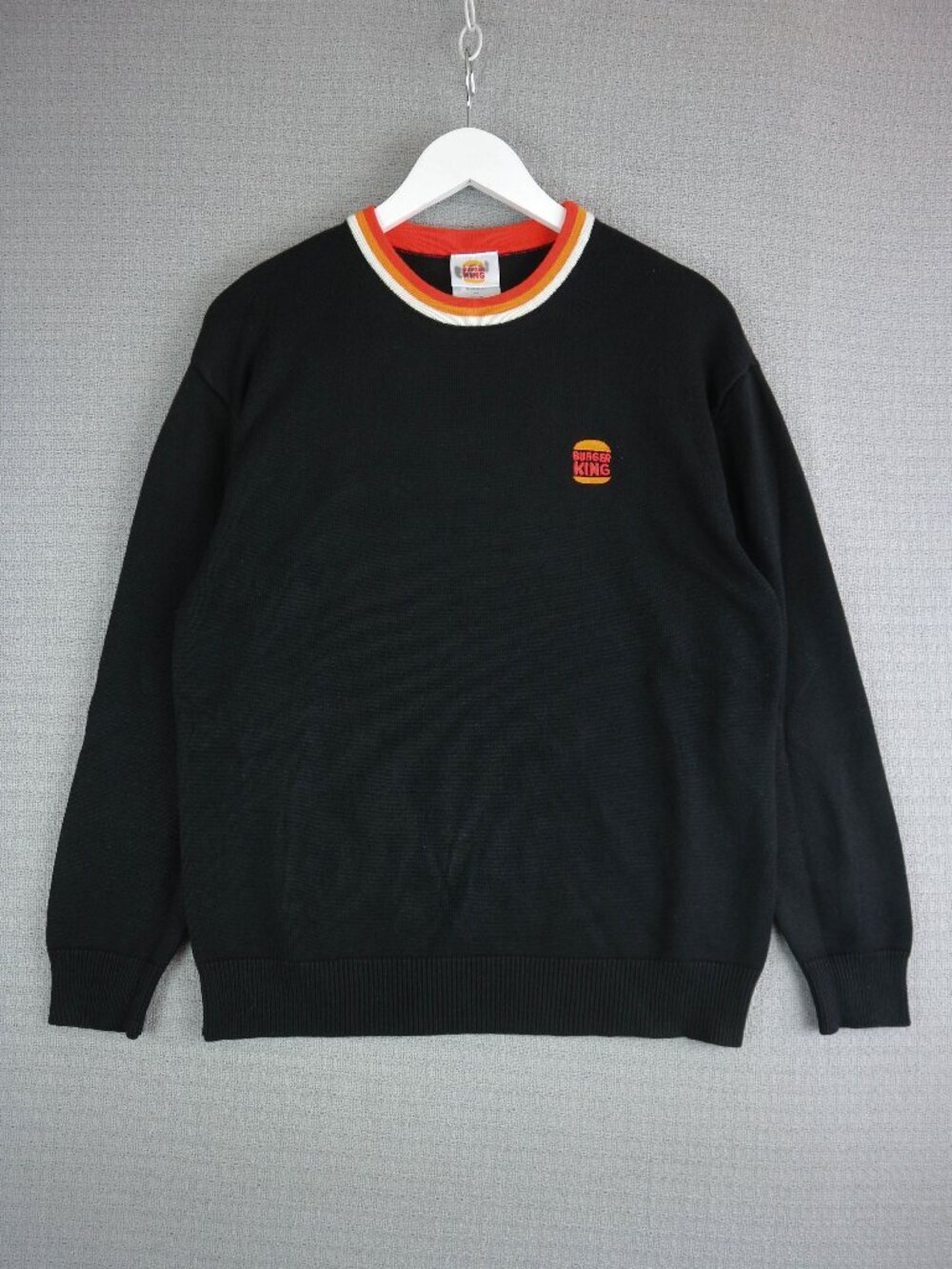 Burger King Medium Unisex Sweater Work Employee Uniform Sweatshirt BK Knit